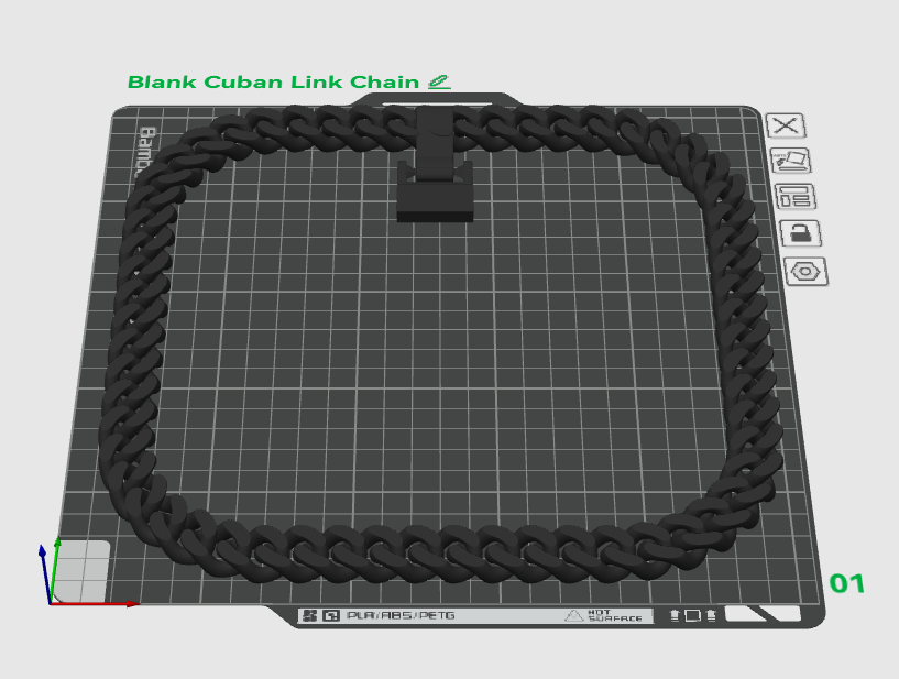 3D Blank Cuban Chain STL File