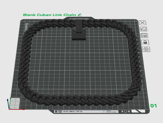 3D Blank Cuban Chain STL File